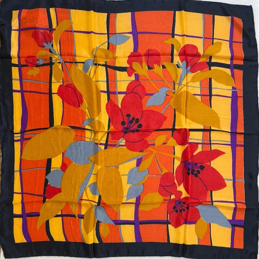 Anthropologie Raj Floral Silk Scarf